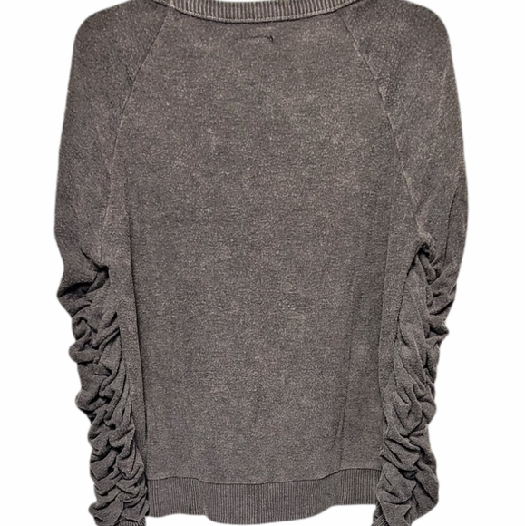 Chaser Vintage Wash Shirred Sleeve Sweatshirt sz Large - Picture 5 of 6